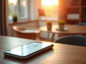 Cyfrowa tarcza ochronna nad laptopem w kawiarni, symbolizująca bezpieczeństwo danych podczas korzystania z publicznego Wi-Fi.