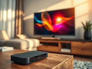 Nowoczesny smartfon z wyświetlonym interfejsem skanowania biometrycznego twarzy na drewnianym biurku.