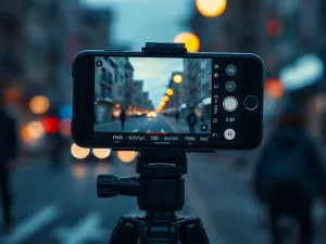 Nowoczesny telewizor zamontowany na ścianie oraz inteligentny głośnik Alexa na szafce RTV w przytulnym salonie.