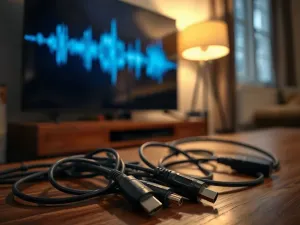 Dwa nowoczesne telewizory 4K wyświetlające obraz o różnej charakterystyce kolorów i kontrastu w kinie domowym.