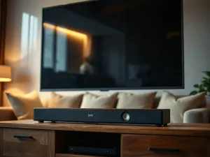 Ekran dotykowy w samochodzie z widoczną ikoną parowania Bluetooth podczas wieczornej jazdy.