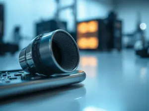 Smartfon na drewnianym biurku z wyświetloną cyfrową siecią neuronową, symbolizującą wpływ technologii na pracę mózgu.