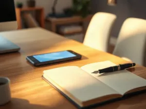 Ekran nowoczesnego smartfona z futurystycznym interfejsem optymalizacji wydajności, ikonami kół zębatych i wskaźnikami prędkości.