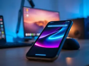 Ekran smartfona z kolorowym wykresem zajętości pamięci, ilustrujący zarządzanie danymi na urządzeniu.