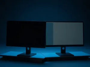 Porównanie struktury pikseli ekranów QD-OLED i tradycyjnego OLED, ukazujące różnice w nasyceniu kolorów i głębi czerni.