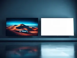 Nowoczesne biurko ze smartfonem i laptopem, na którego ekranie widoczne są ikony synchronizacji danych w chmurze.