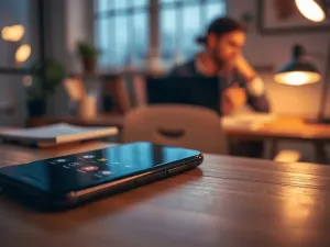 Ekran telewizora z wyświetlonym korektorem dźwięku w przytulnym salonie, obrazujący proces dostrajania parametrów audio.